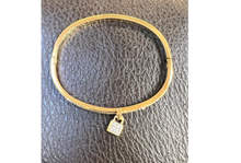 Load image into Gallery viewer, Gold Lock Charm Bangle Bracelet

