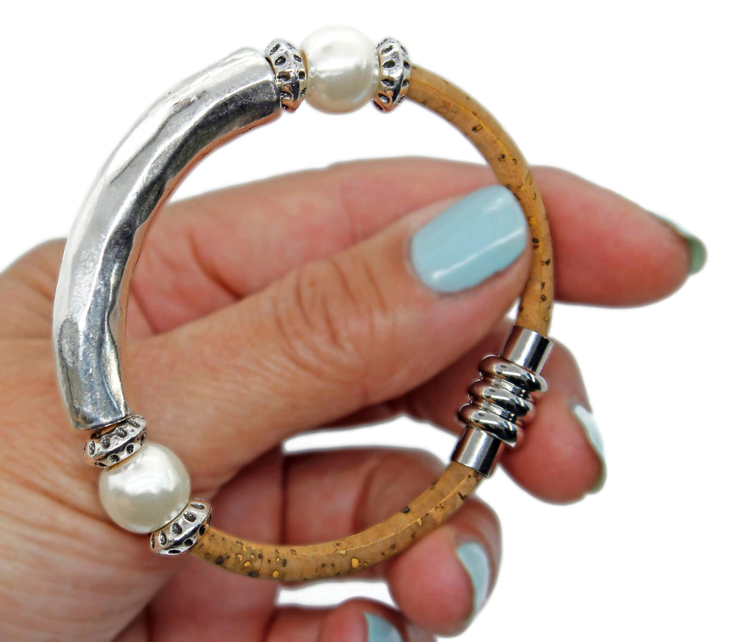 Sea Ranch Jewelry's Chunky Beaded Cork Bracelet - Natural