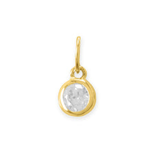 Load image into Gallery viewer, 14 Karat Gold Plated Round CZ Birthstone Charms (-December)
