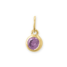 Load image into Gallery viewer, 14 Karat Gold Plated Round CZ Birthstone Charms (-December)
