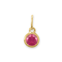 Load image into Gallery viewer, 14 Karat Gold Plated Round CZ Birthstone Charms (-December)
