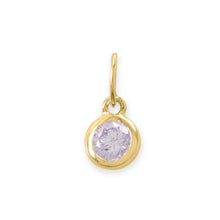 Load image into Gallery viewer, 14 Karat Gold Plated Round CZ Birthstone Charms (-December)
