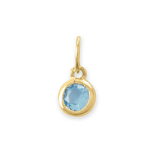 Load image into Gallery viewer, 14 Karat Gold Plated Round CZ Birthstone Charms (-December)
