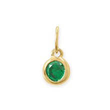 Load image into Gallery viewer, 14 Karat Gold Plated Round CZ Birthstone Charms (-December)
