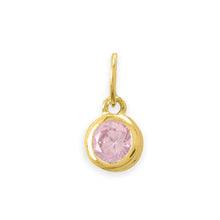 Load image into Gallery viewer, 14 Karat Gold Plated Round CZ Birthstone Charms (-December)
