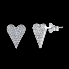 Load image into Gallery viewer, Sterling Silver Crystal Heart Earrings
