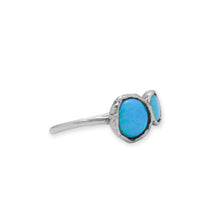 Load image into Gallery viewer, Oxidized Double Synthetic Opal Ring

