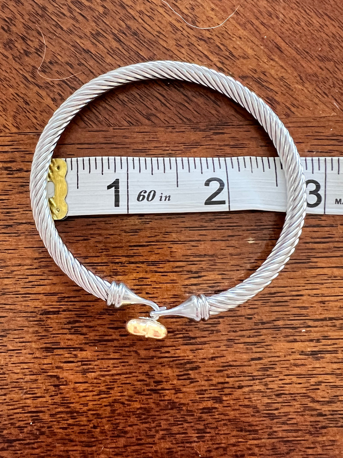 Stainless Steel Golden Heart Bangle Bracelet