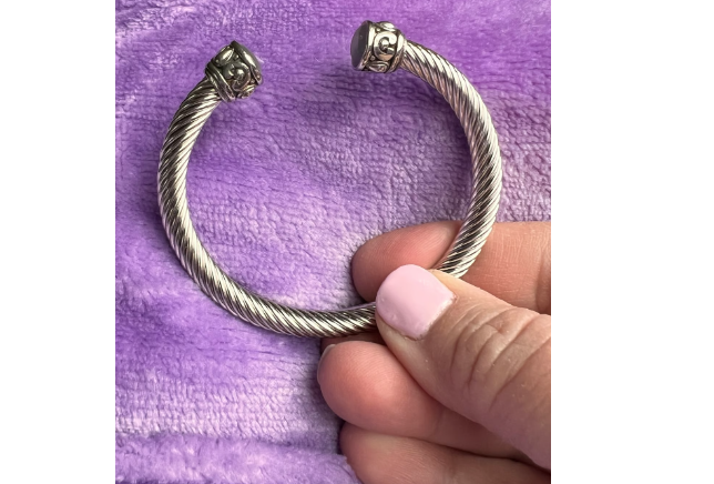 Greystone Cable Twist Bangle Bracelet