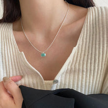 Load image into Gallery viewer, Dainty Sterling Necklace with Amazonite Stone
