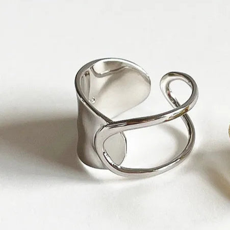 Sterling Silver Hammered Open Ring