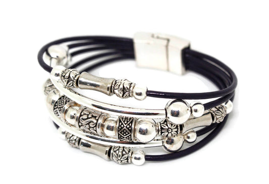 "Bead Me Up" Beaded Leather Bracelet by Sea Ranch Jewelry
