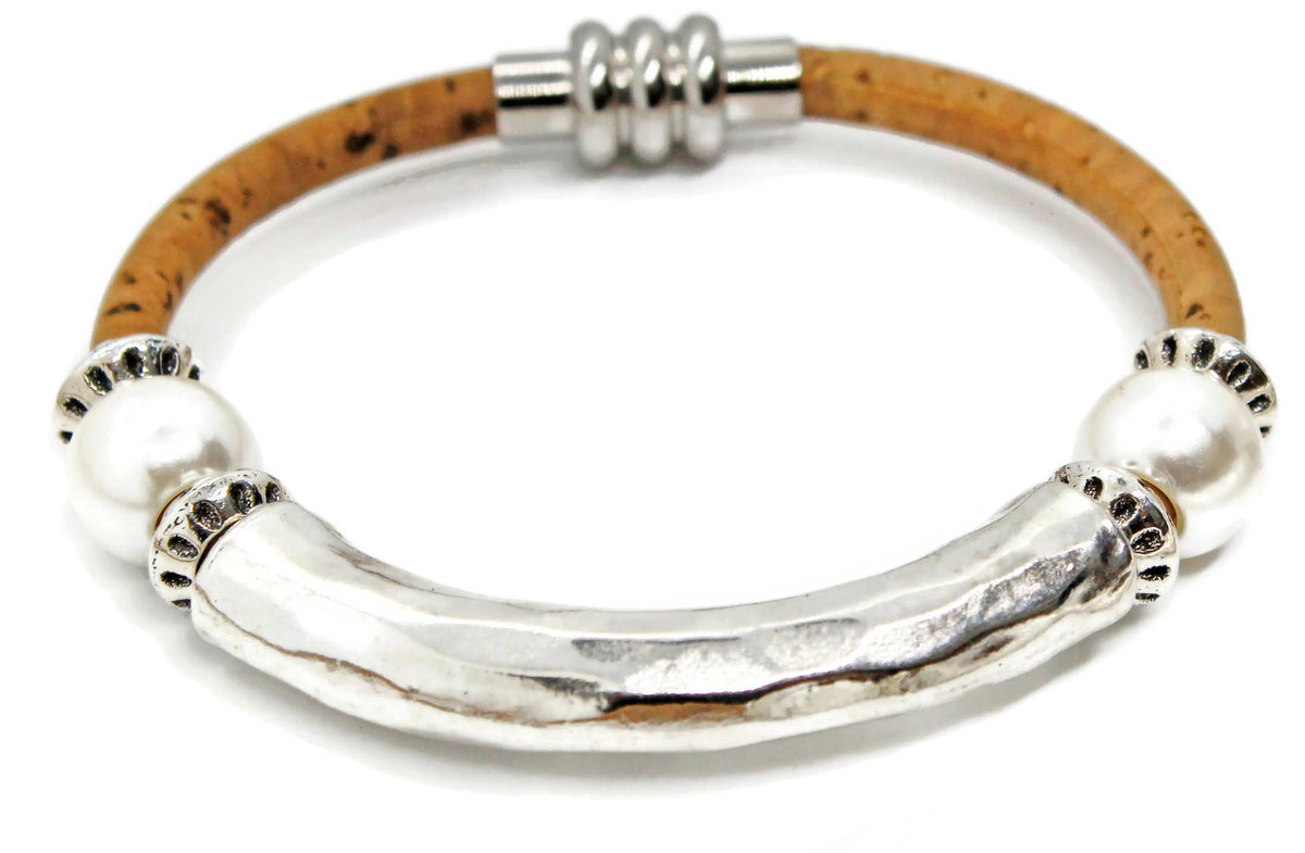 Sea Ranch Jewelry's Chunky Beaded Cork Bracelet - Natural