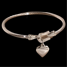 Load image into Gallery viewer, Silver Heart Coil Style Bangle
