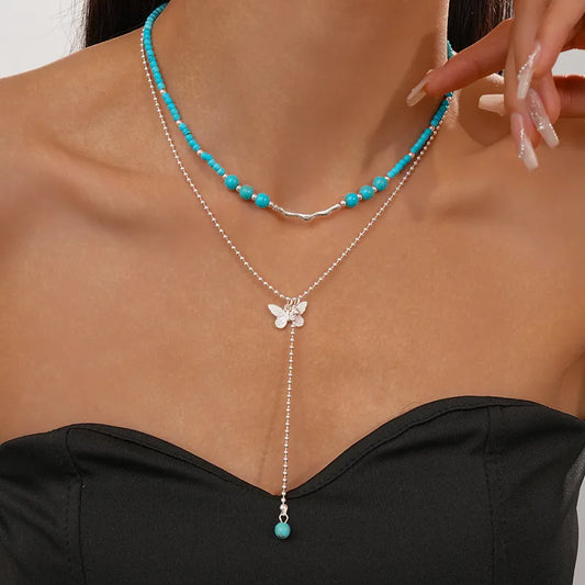 Beads-n-Butterfly Necklace Set