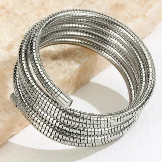 Silver Coil Style Bangle
