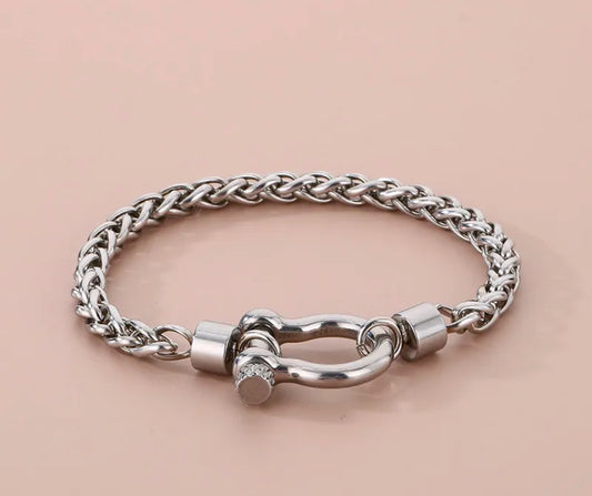 Stainless Steel Horse-bit Clasp Bracelet