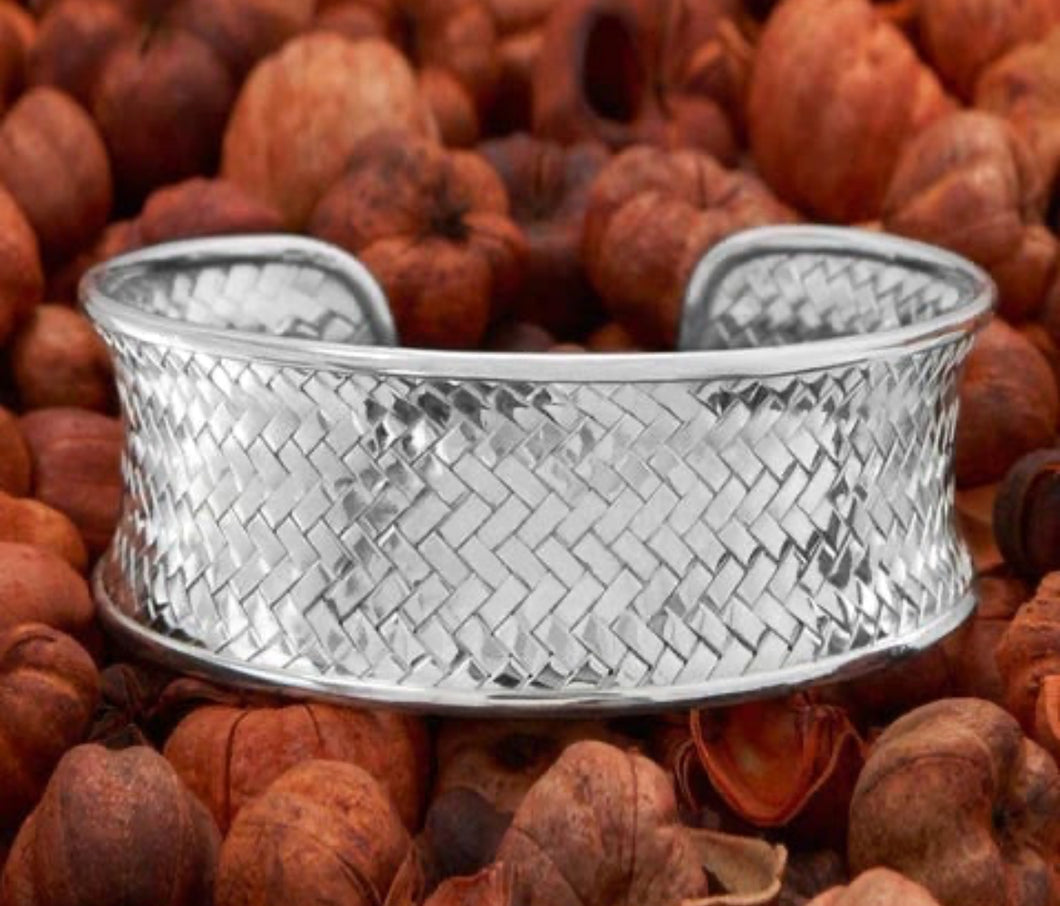 Sterling Silver Woven Cuff Bracelet
