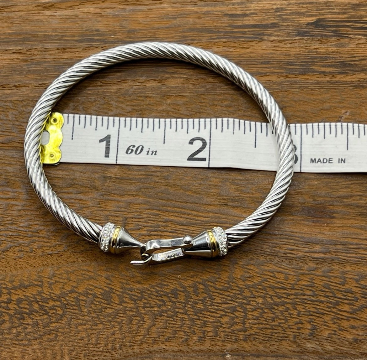 Lucky Horseshoe Cable Bracelet with Crystals