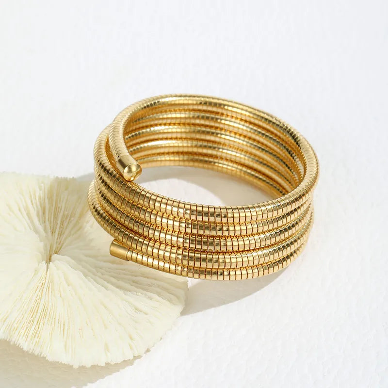 Gold Plated Coil Wrap Bracelet