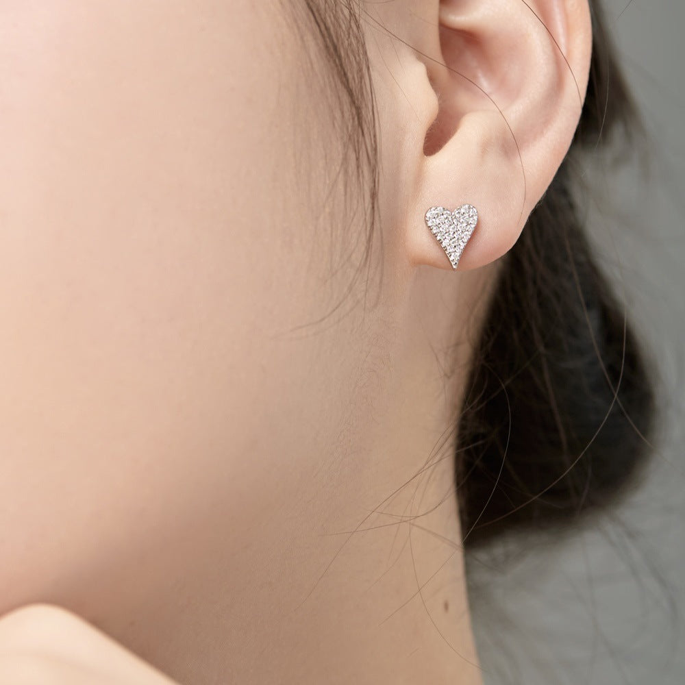 Sterling Silver Crystal Heart Earrings