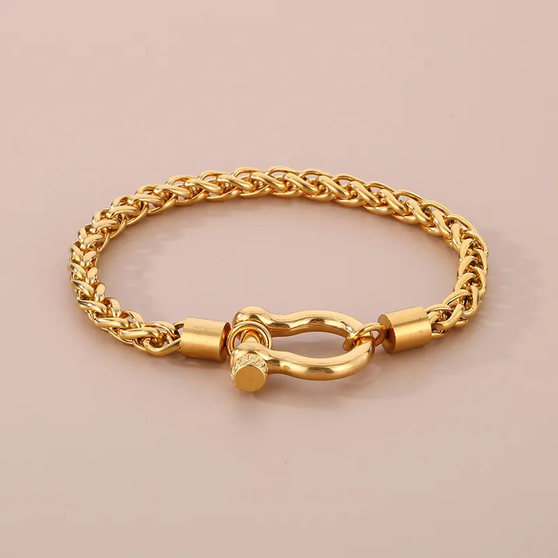 Stainless Steel Horse-bit Clasp Bracelet