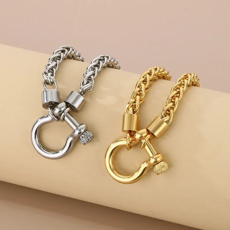 Stainless Steel Horse-bit Clasp Bracelet