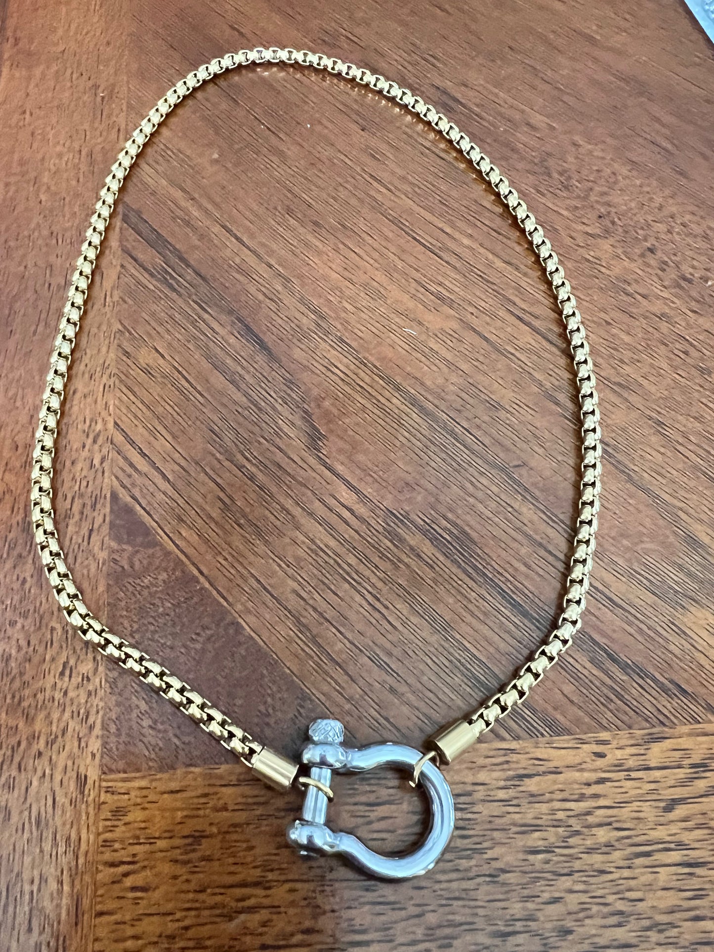 Horse-bit Style Necklace - Titanium Stainless Steel -18K Gold Plated