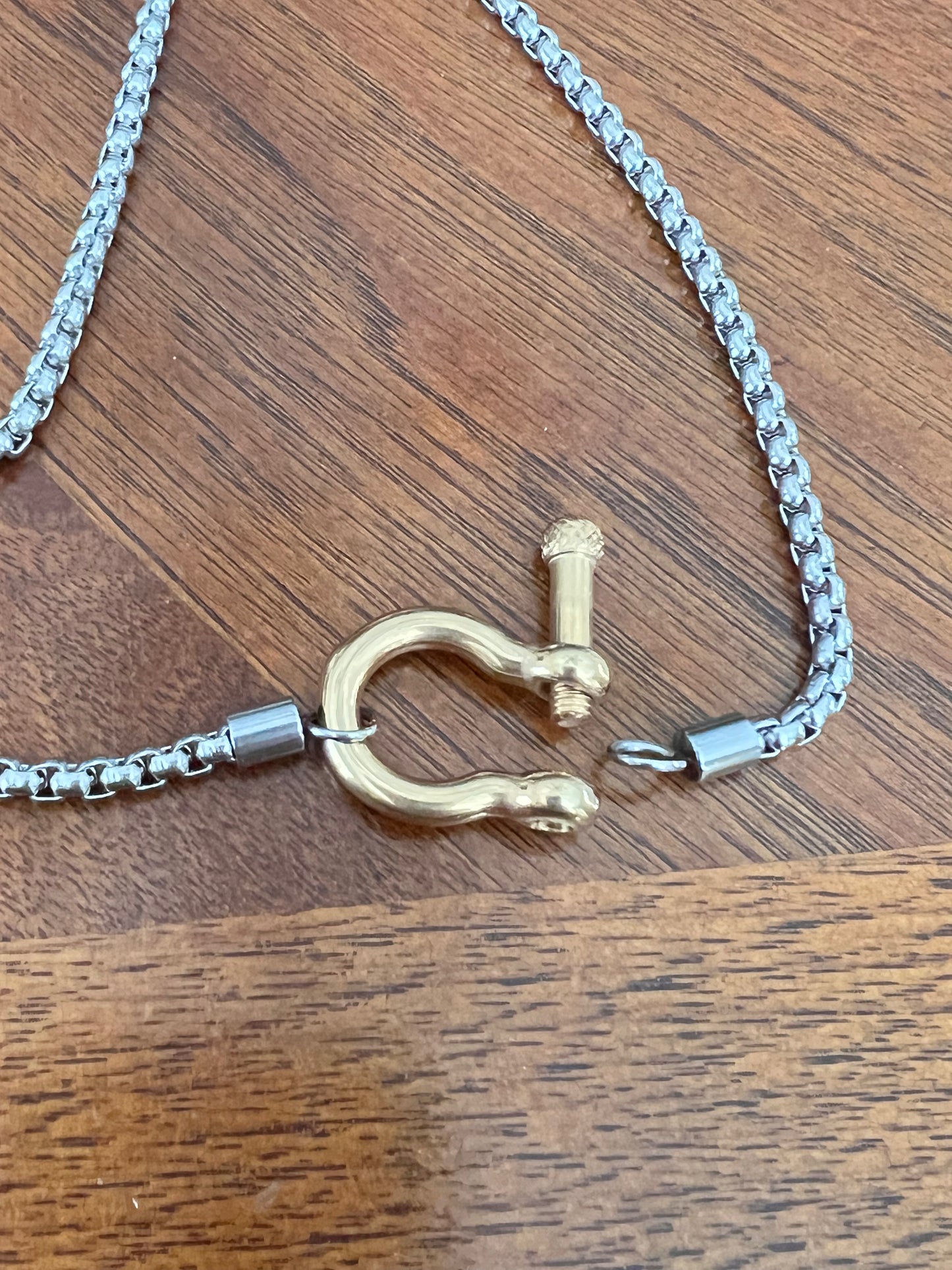 Horse-bit Style Necklace - Titanium Stainless Steel -18K Gold Plated