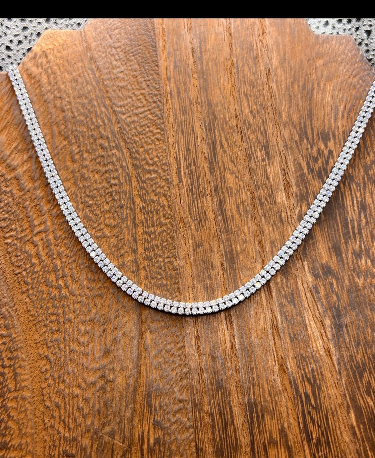 Dazzling Double Row CZ Necklace