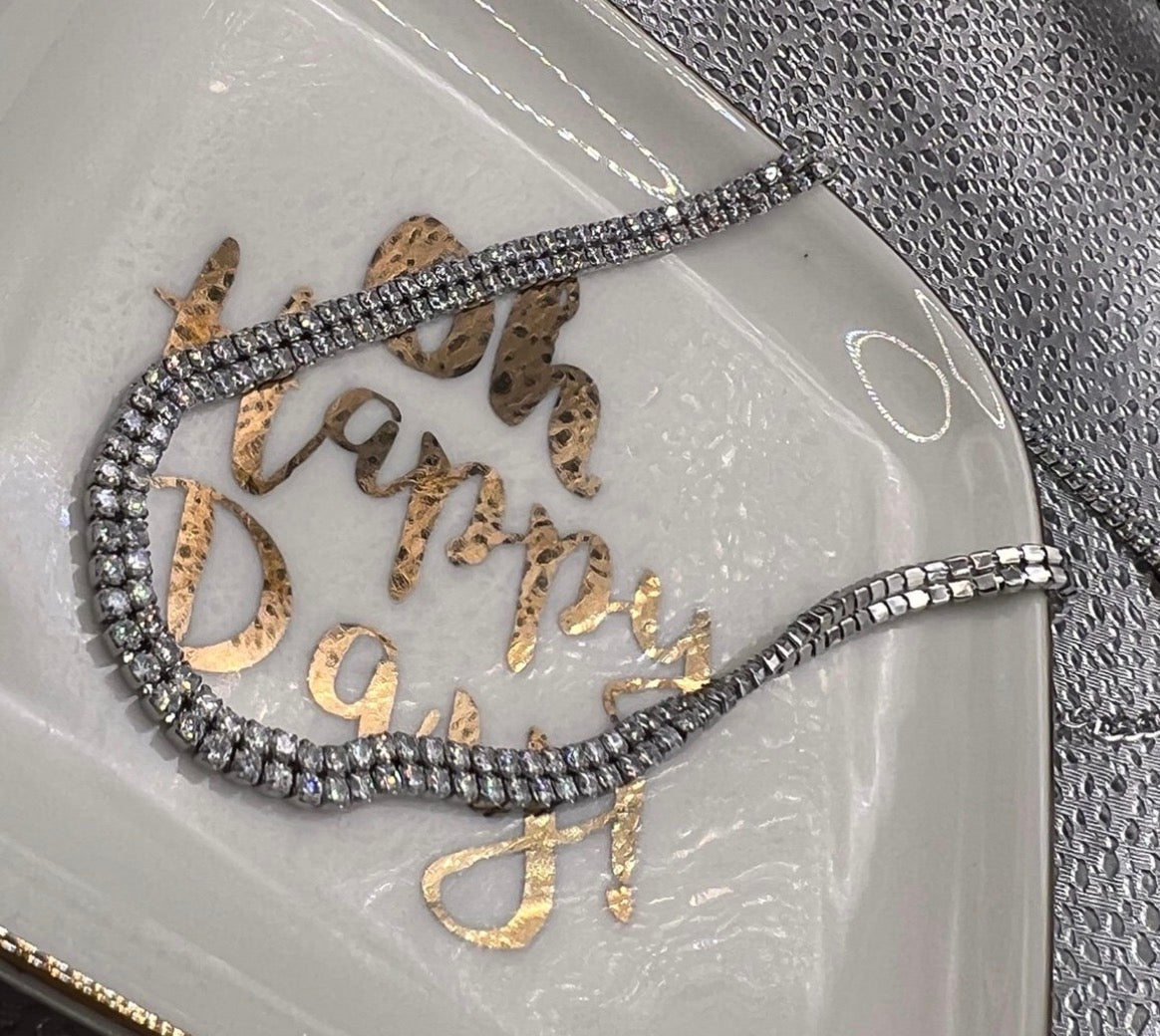 Dazzling Double Row CZ Necklace