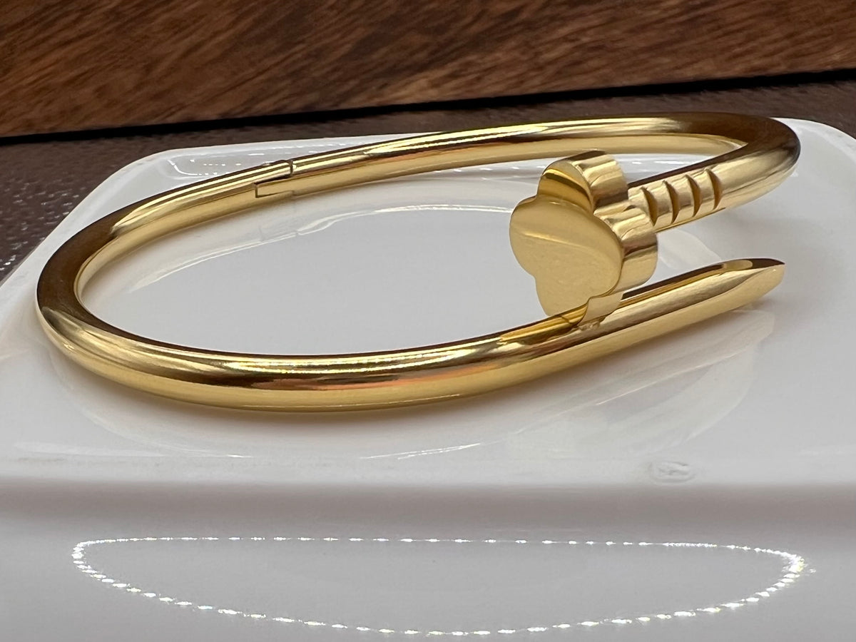 Nailed It Bangle Bracelet- 18k Gold plated