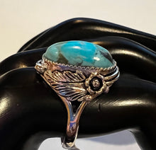 Load image into Gallery viewer, Turquoise &amp; Sterling Silver Floral Ring
