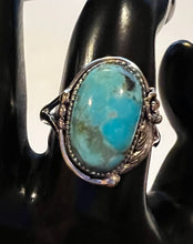 Load image into Gallery viewer, Turquoise &amp; Sterling Silver Floral Ring
