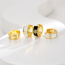 Load image into Gallery viewer, Huggie Style Cross Design Earrings
