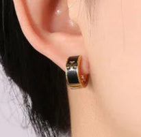 Load image into Gallery viewer, Huggie Style Cross Design Earrings
