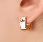 Load image into Gallery viewer, Huggie Style Cross Design Earrings
