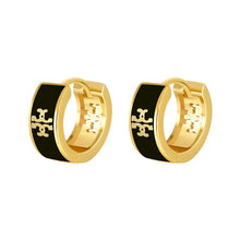 Load image into Gallery viewer, Huggie Style Cross Design Earrings
