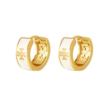 Load image into Gallery viewer, Huggie Style Cross Design Earrings

