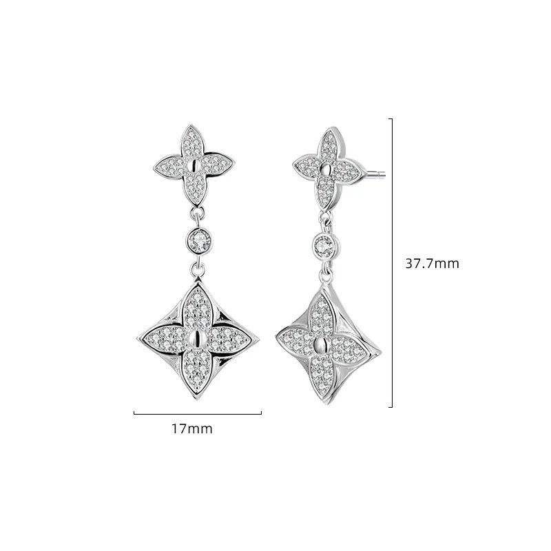 Elegant Sterling Silver Drop Earrings