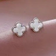 Mother of Pearl Clover Studs