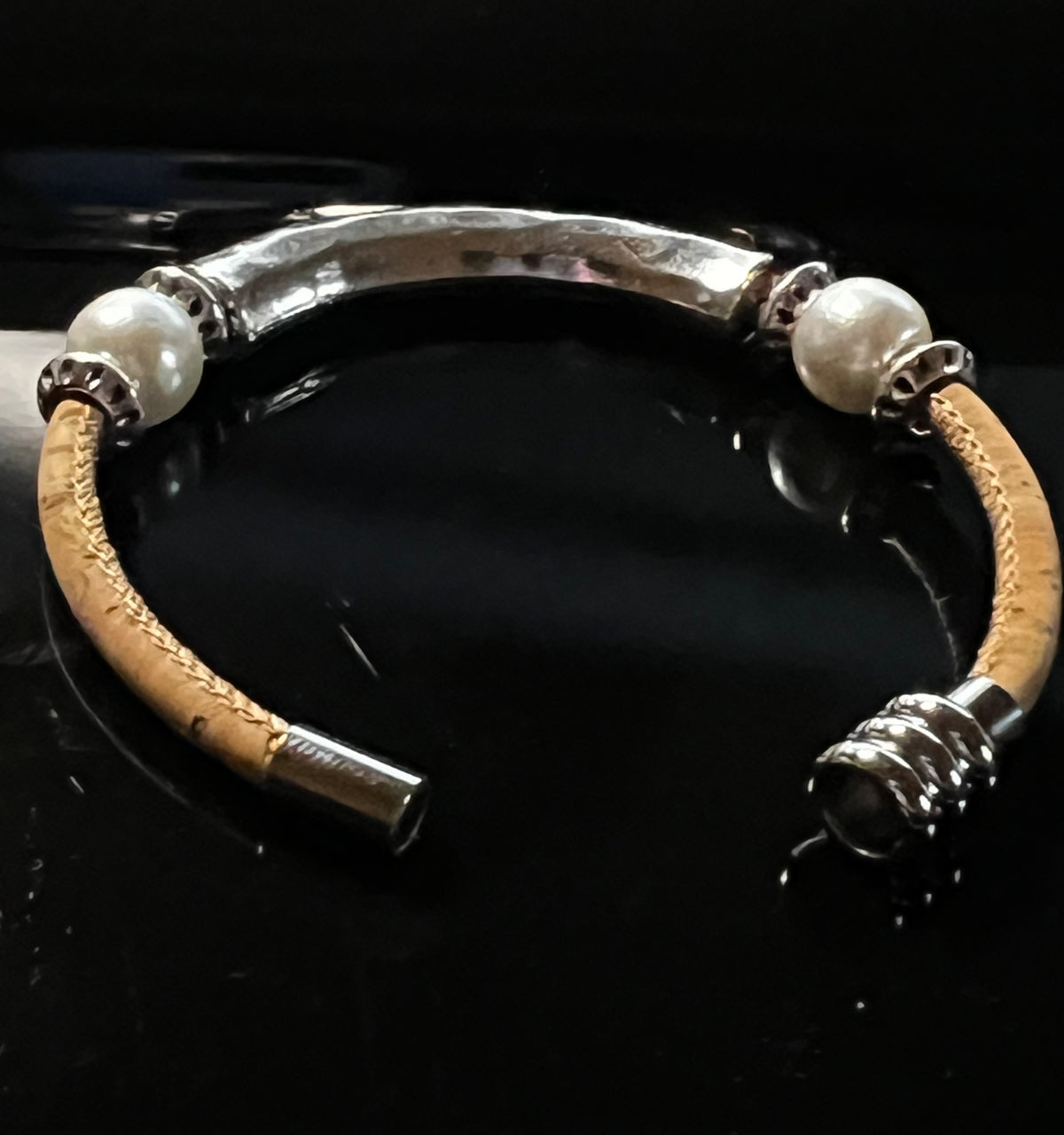 Sea Ranch Jewelry's Chunky Beaded Cork Bracelet - Natural