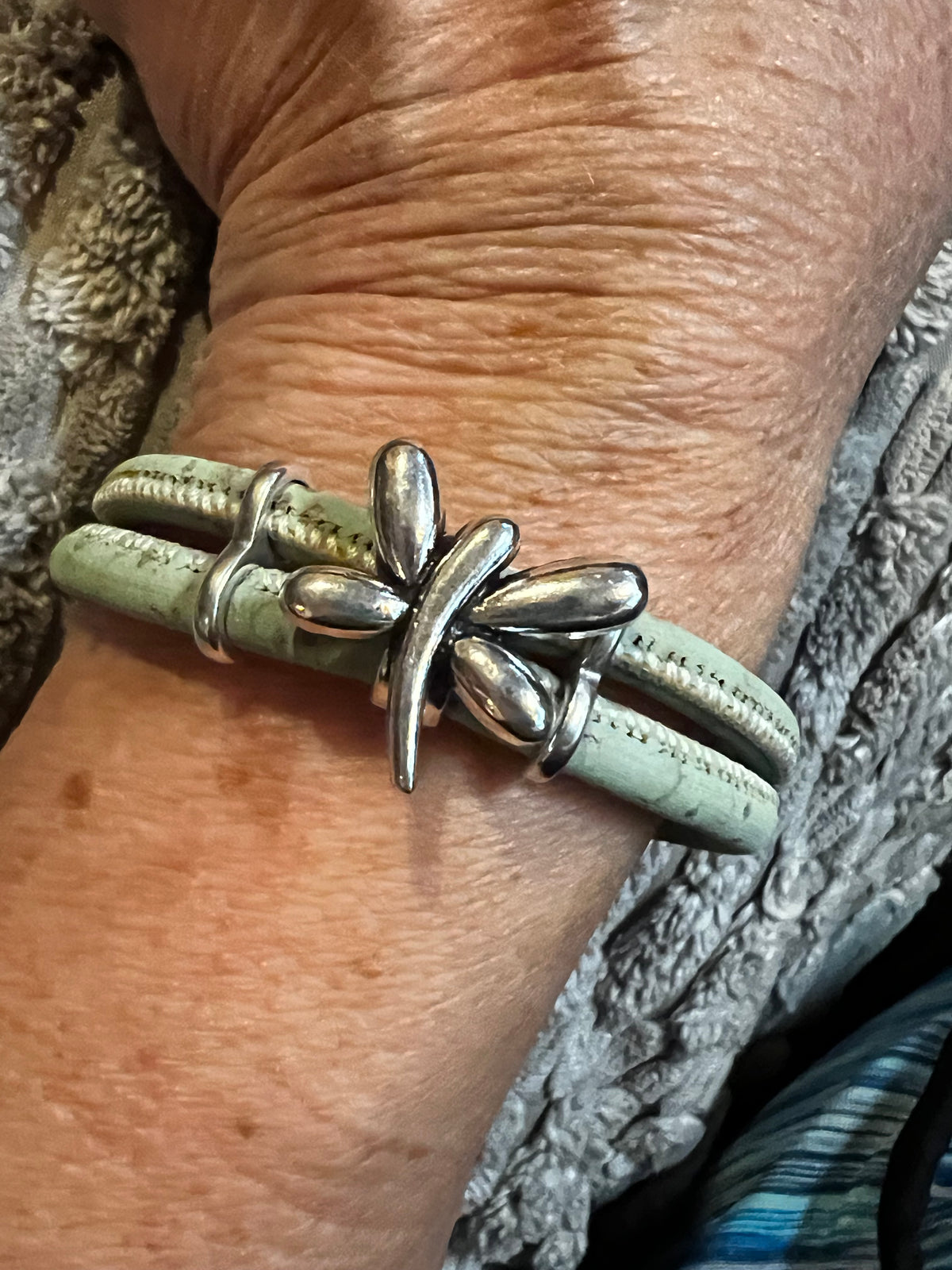 Dragonfly Cork Bracelet - Seafoam - by Sea Ranch Jewelry