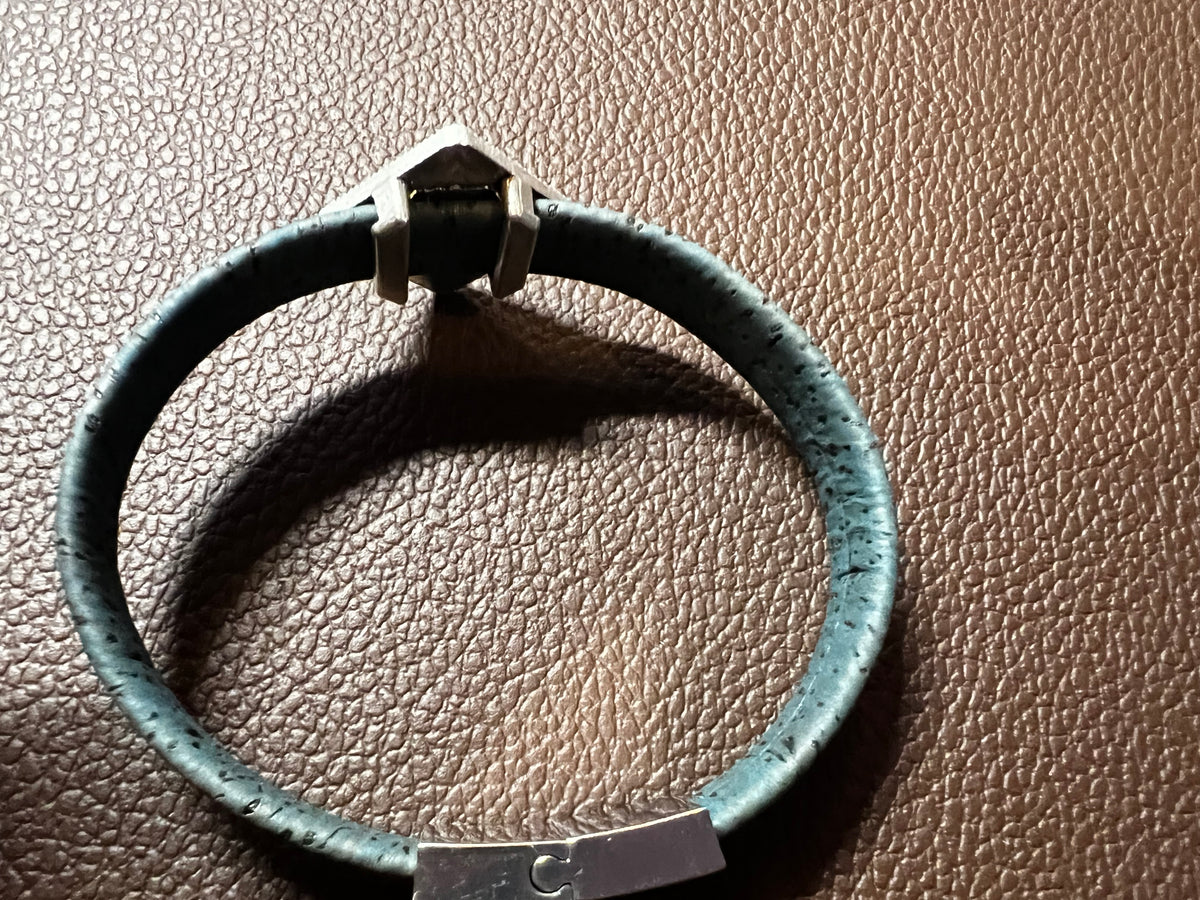 Boho Cork & Tile Bracelet - Turquoise by Sea Ranch Jewelry