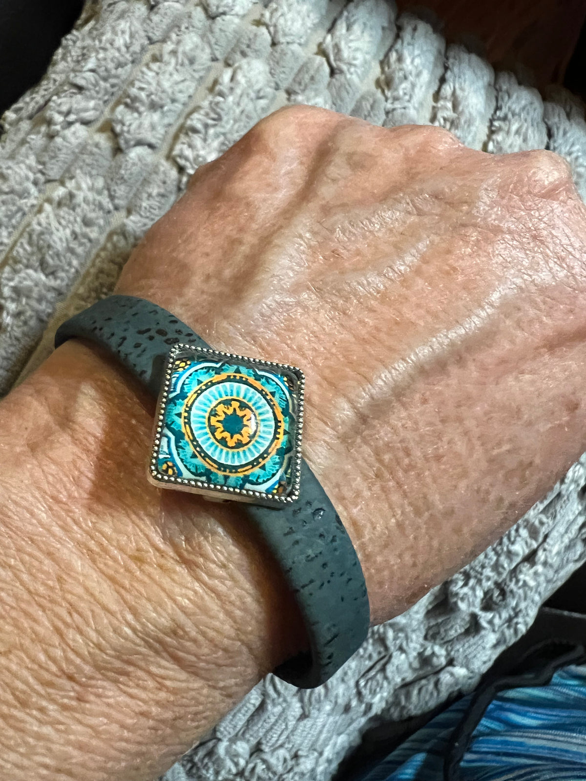 Boho Cork & Tile Bracelet - Turquoise by Sea Ranch Jewelry