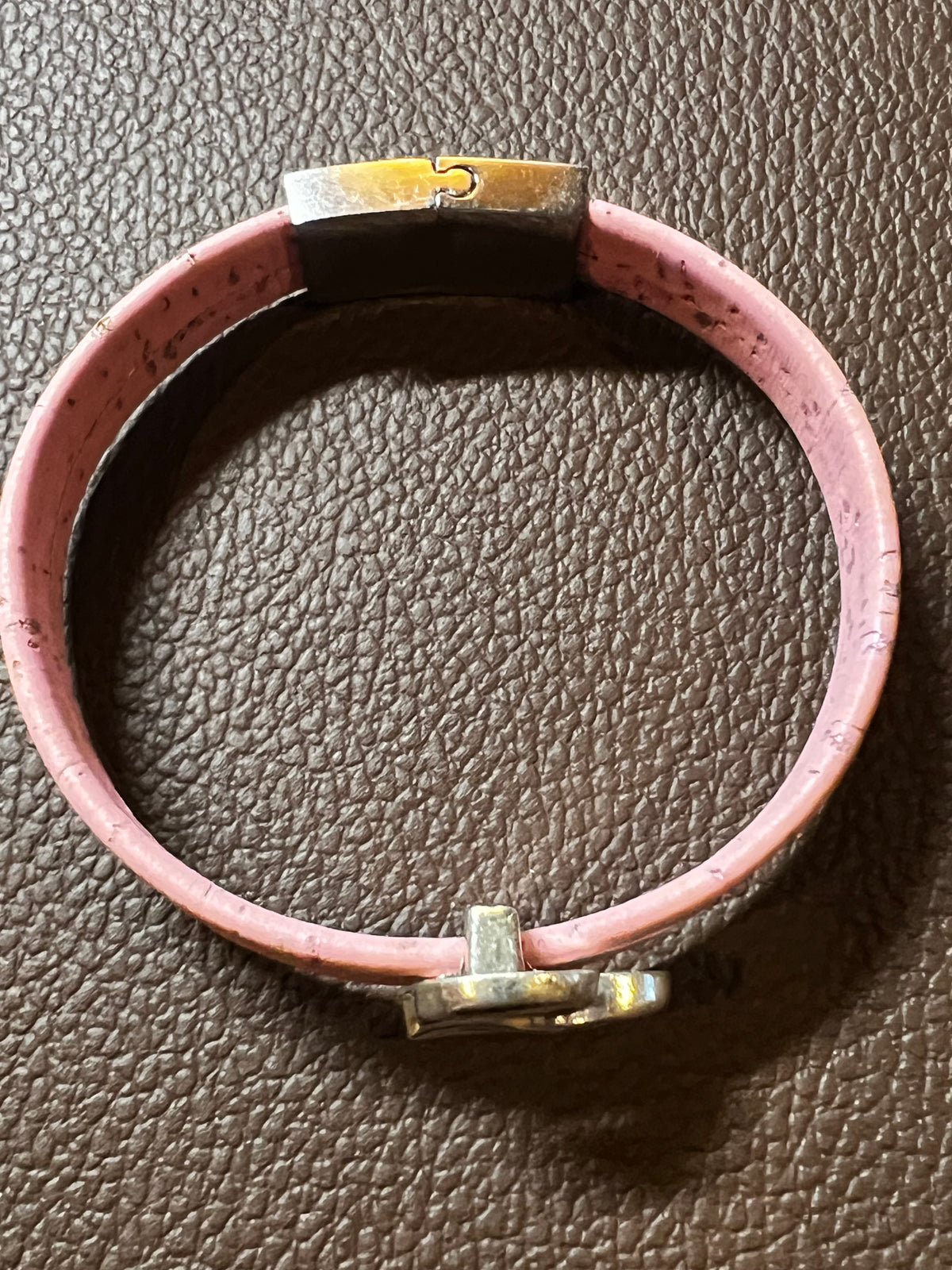 Boho Heart Cork Bracelet - Pink