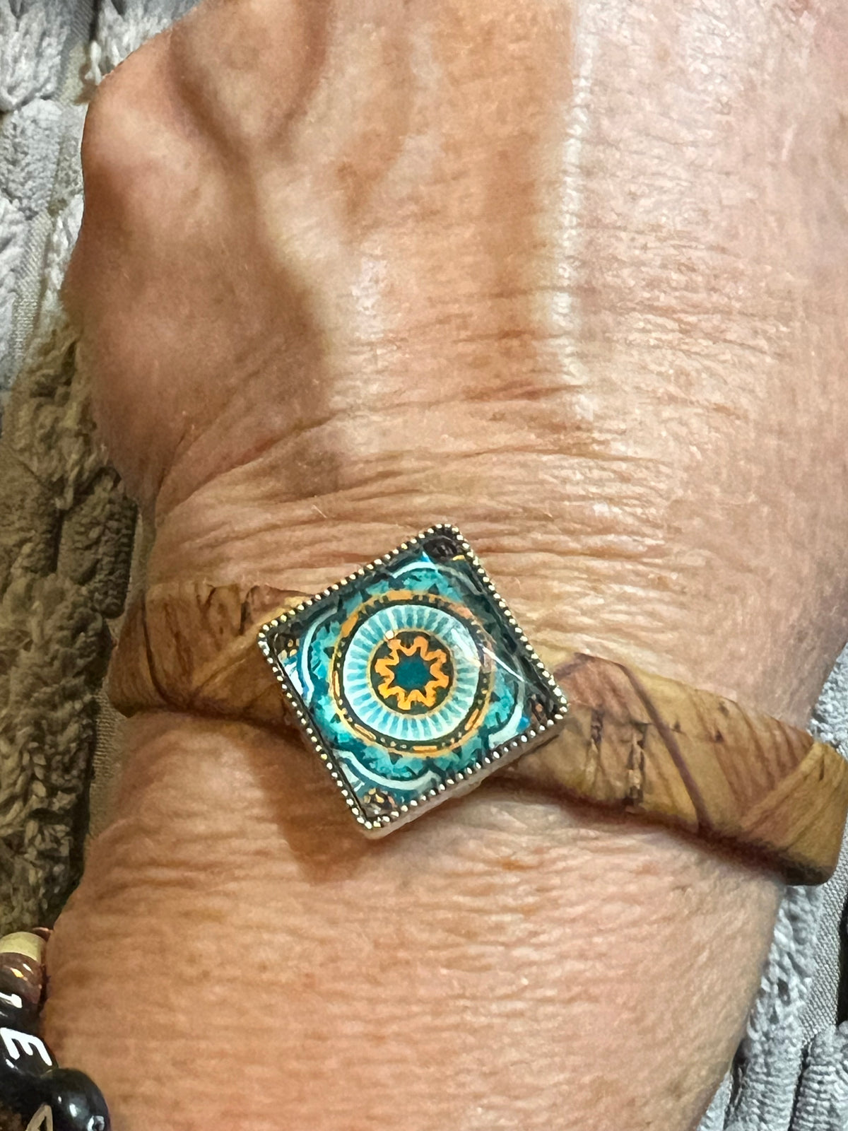 Boho Cork Tile Bracelet - Natural - by Sea Ranch Jewelry