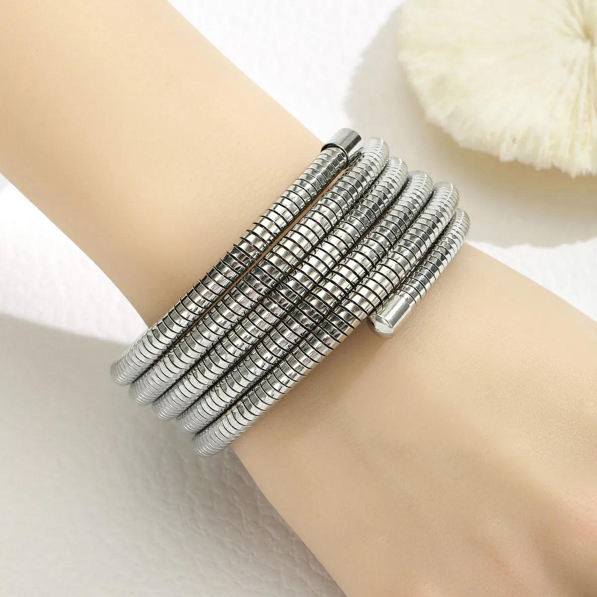 Silver Coil Style Bangle