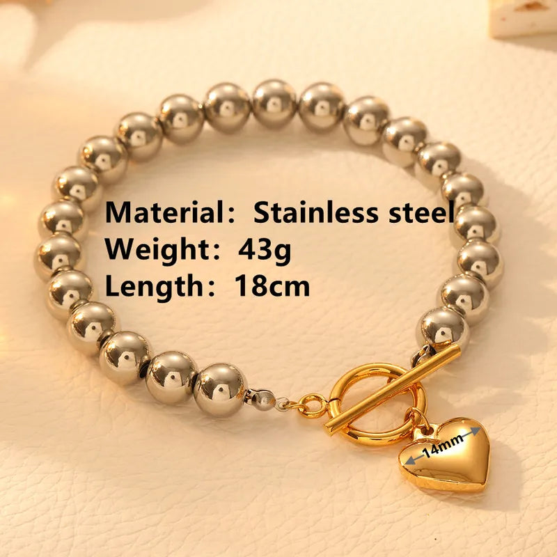 Titanium Beaded Heart Bracelet