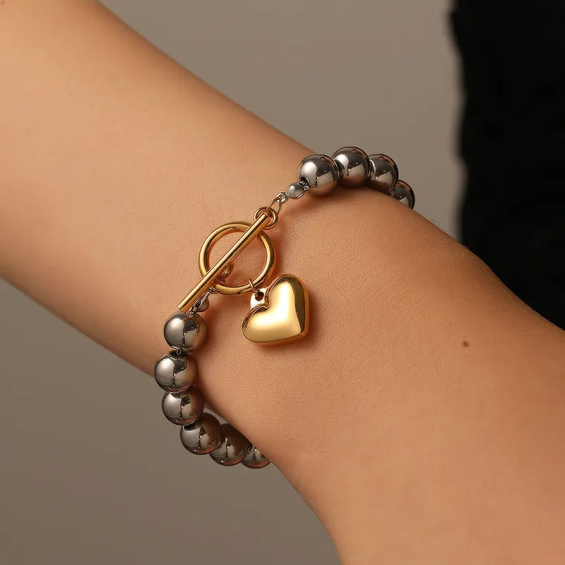 Titanium Beaded Heart Bracelet